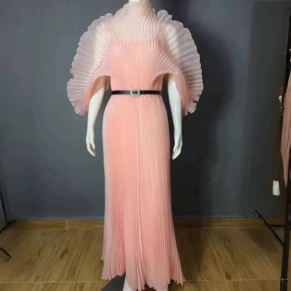 Pleated Pink Dress 8856