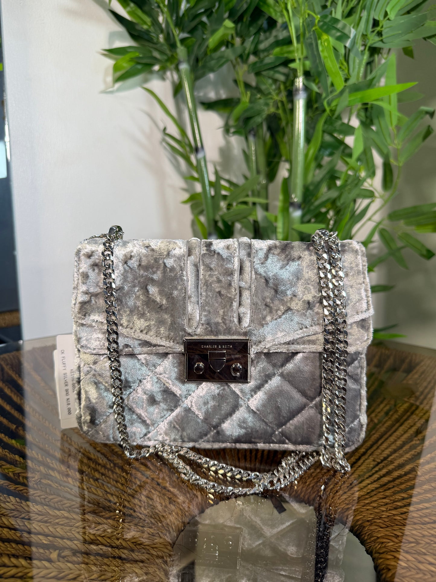 CK Fluffy Silver Bag