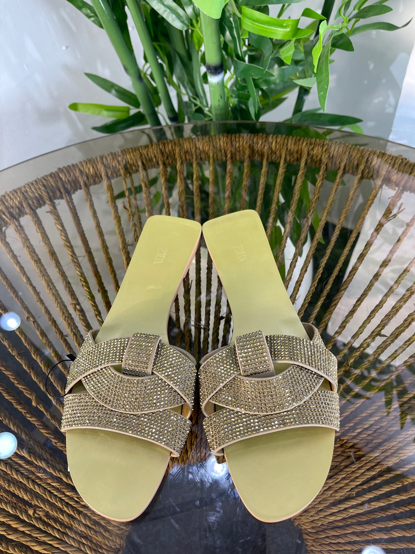 Zara Stone Gold slippers ZAR-ZS004