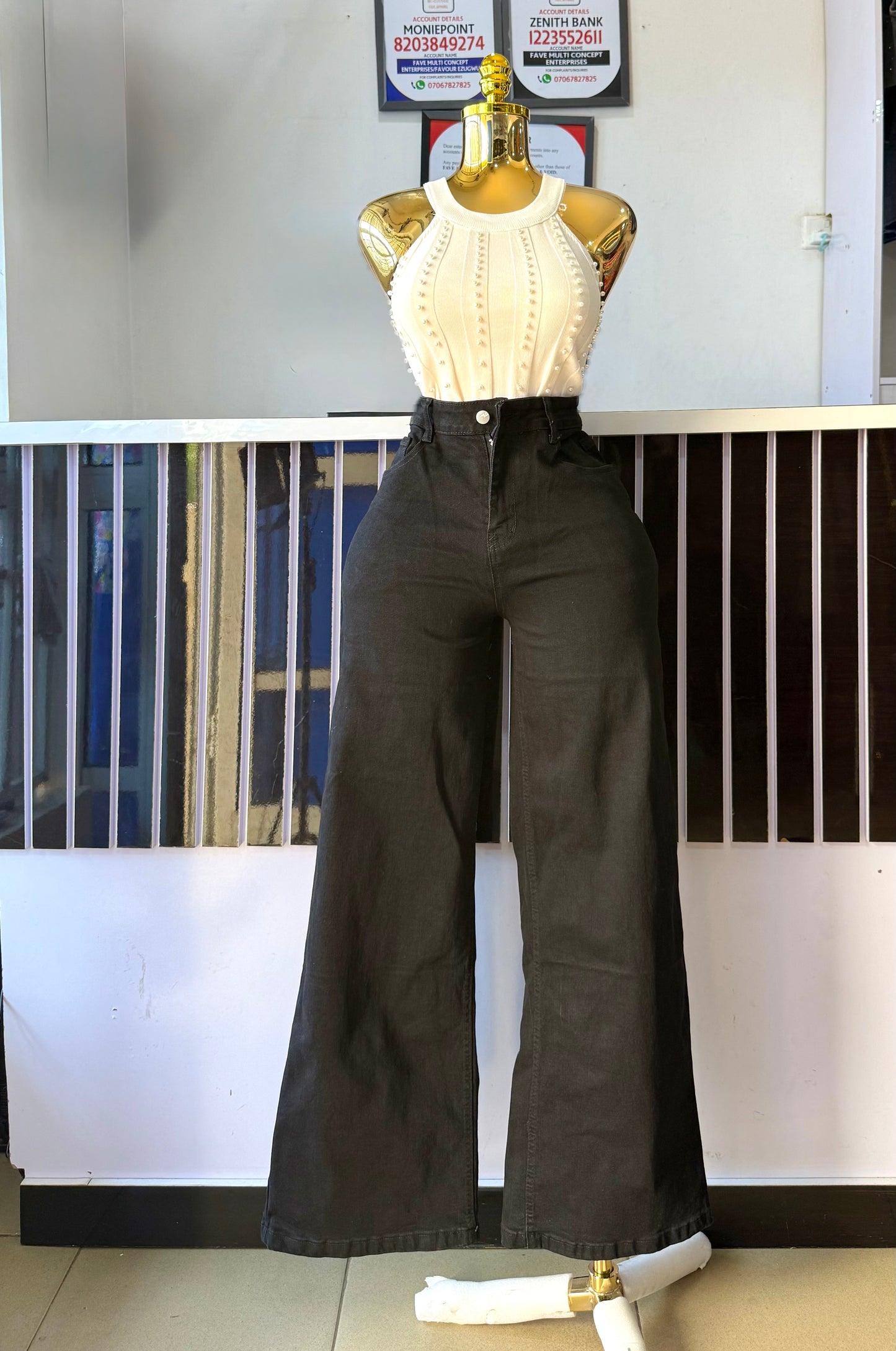 Plain Black Jean-3017