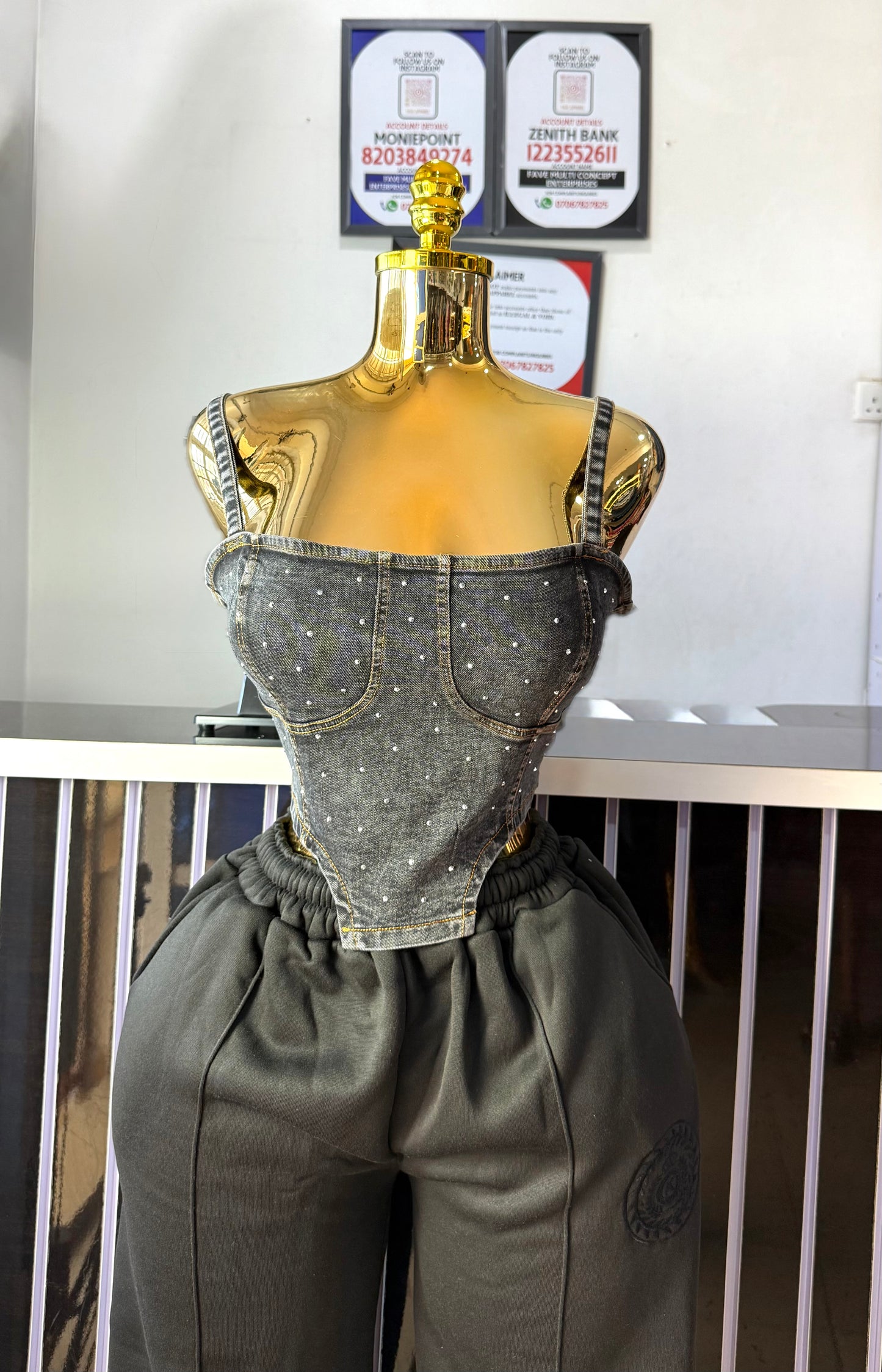 Denim Crop Top- 0055