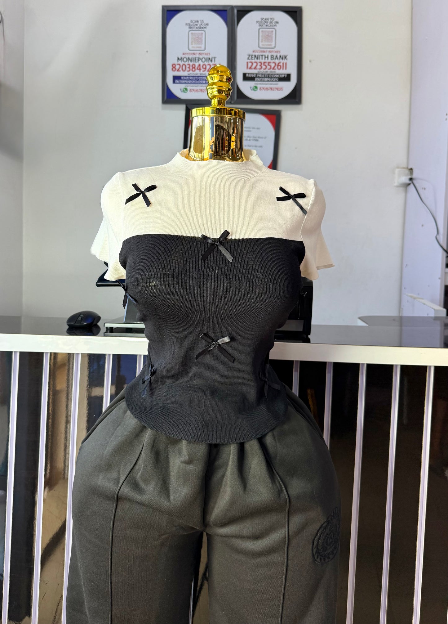 Two Toned Bow Top 488