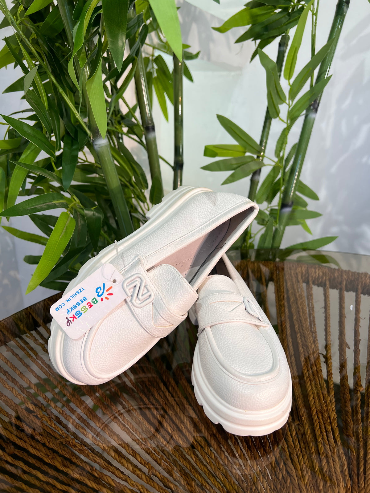 KIDS WHITE LOAFERS