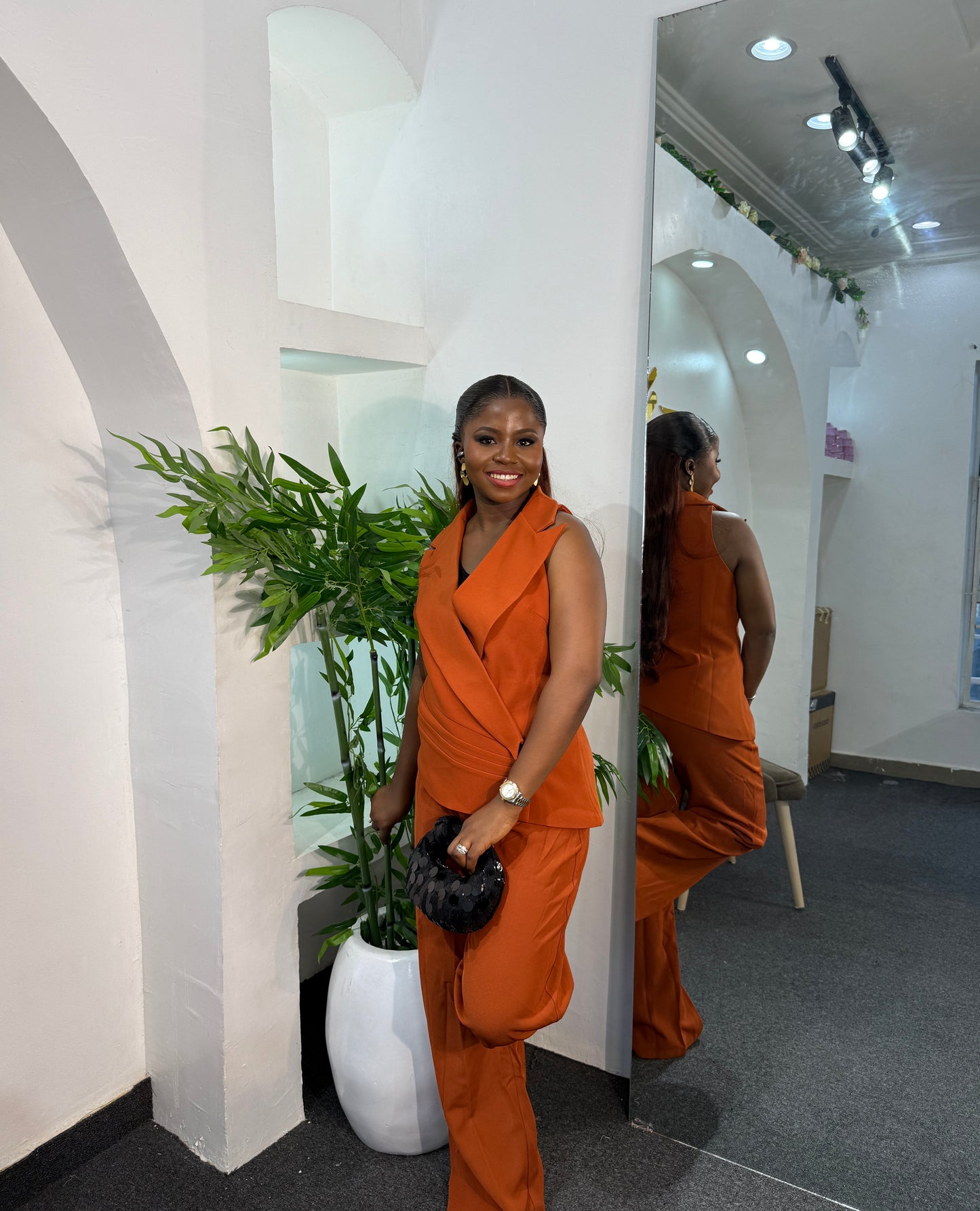 DC SLEEVELESS LAPEL 2PC SET
