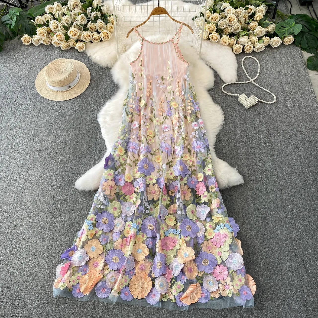 MESH PETAL DRESS