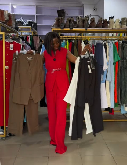 Belt Waistcoat Set 7027