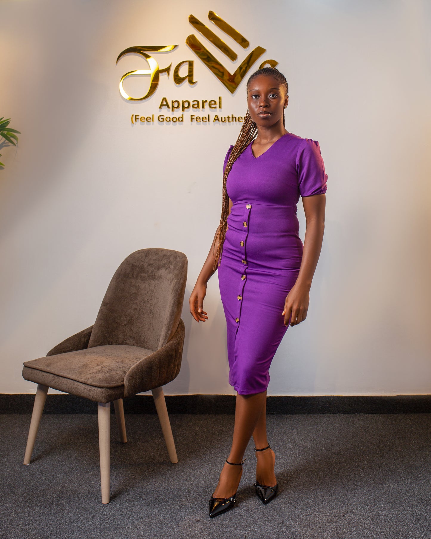 Button Down Dress 6375