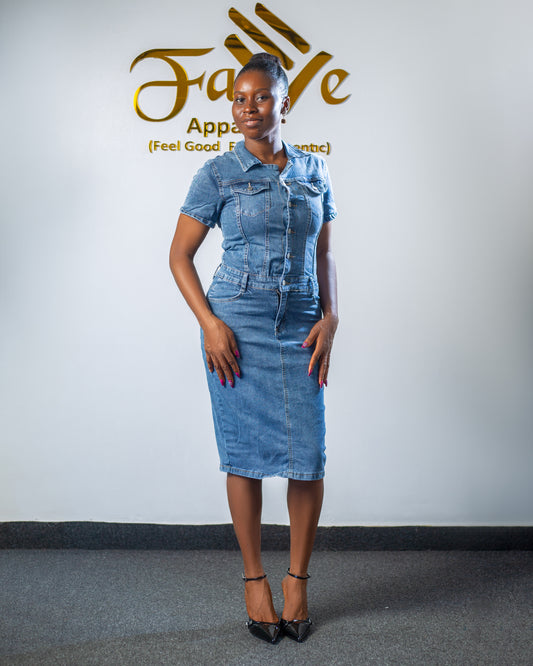 Washed jean Dress 0022