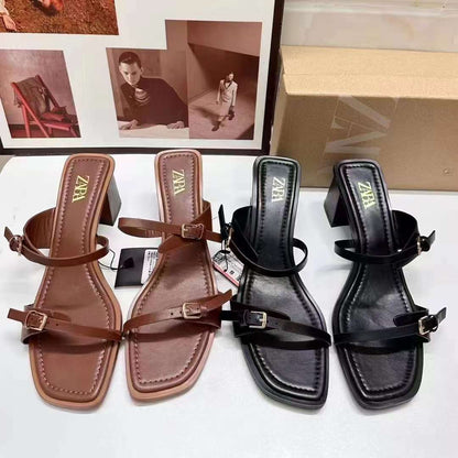 Zara Buckle Slippers