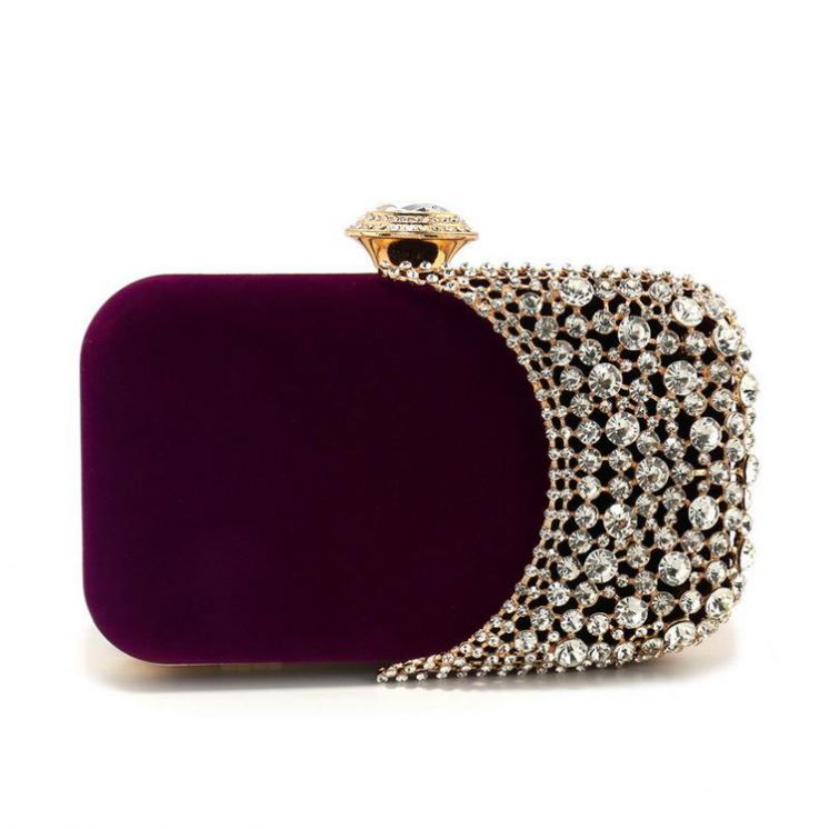 Velvet Stoned Clutch Bag