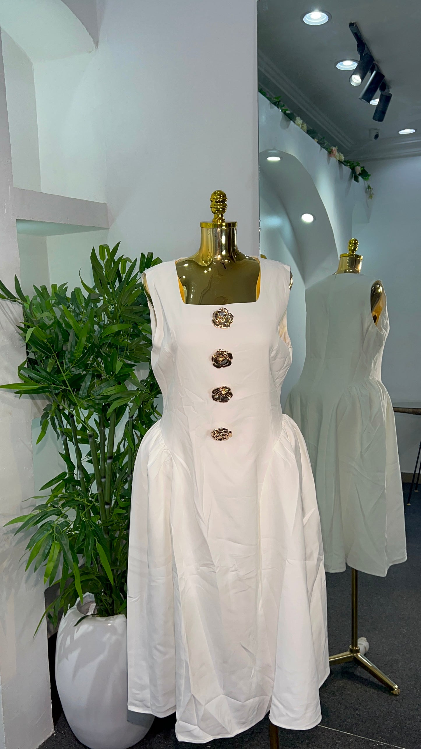 Candy 3 Bold Gold Button Dress 155