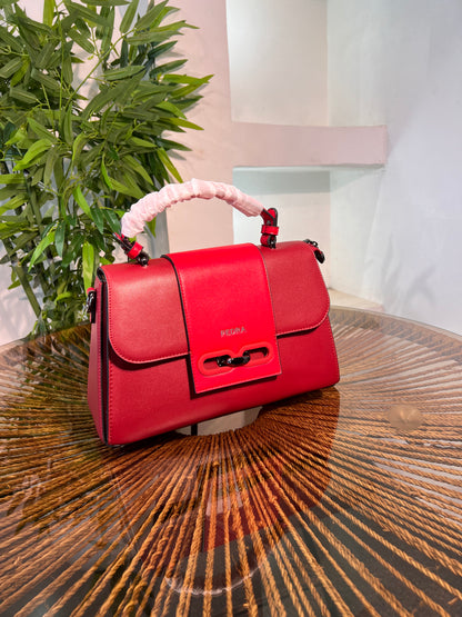 PEDRA TWO-TONED FLAP HANDBAG