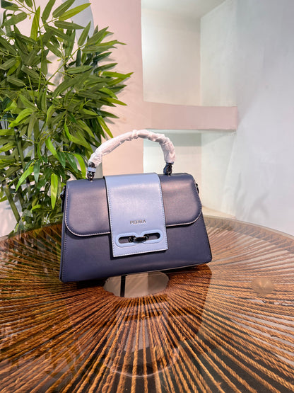 PEDRA TWO-TONED FLAP HANDBAG