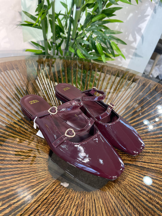 ZARA BURGUNDY FLAT