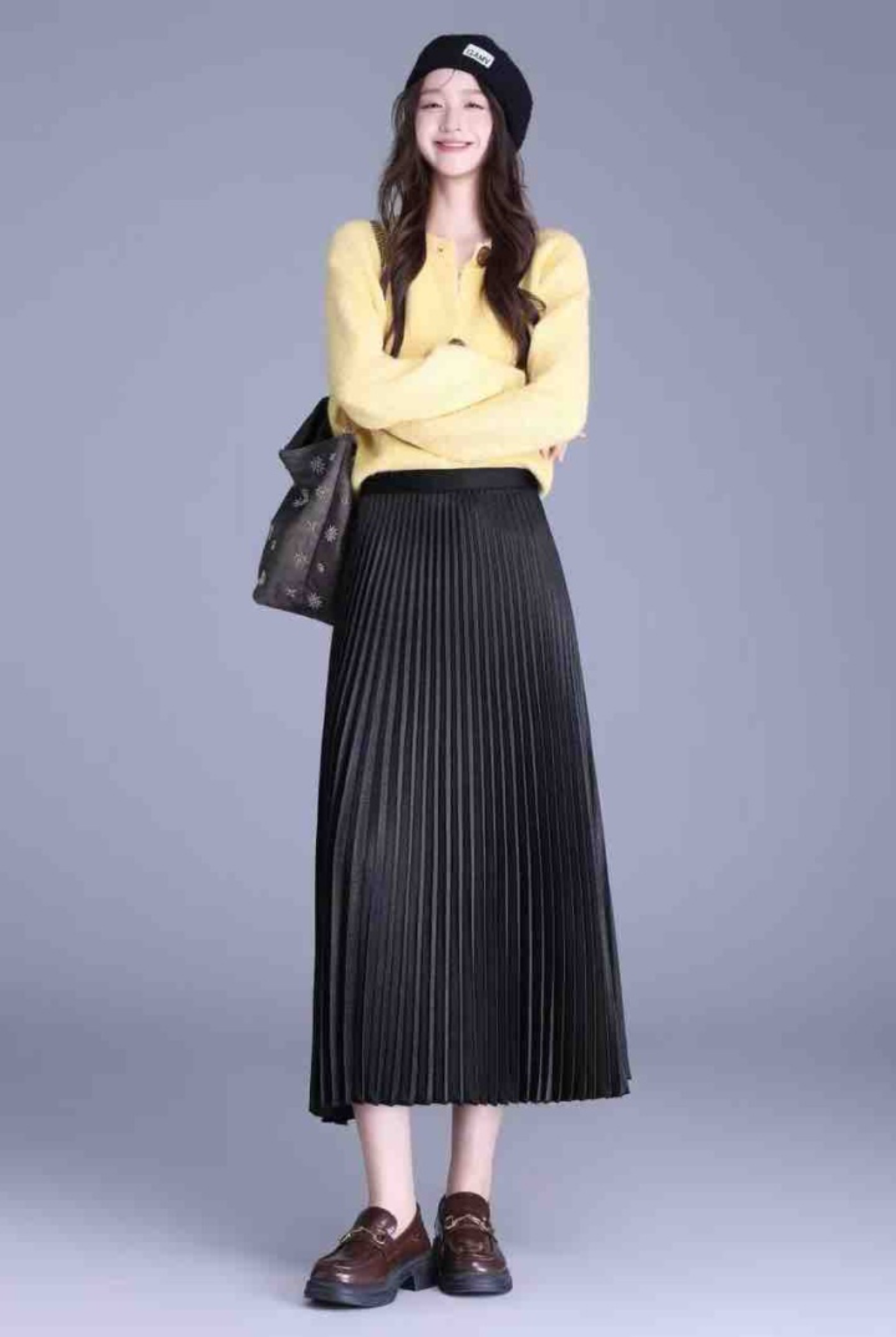 Satin Pleated Skirt 7188