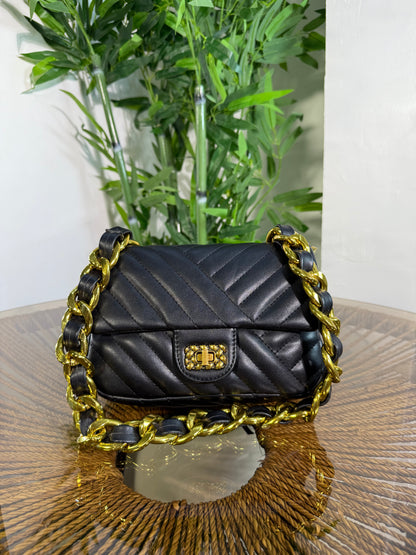 Bold Gold Chain Bag