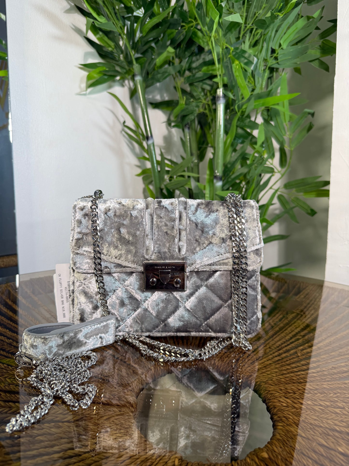 CK Fluffy Silver Bag