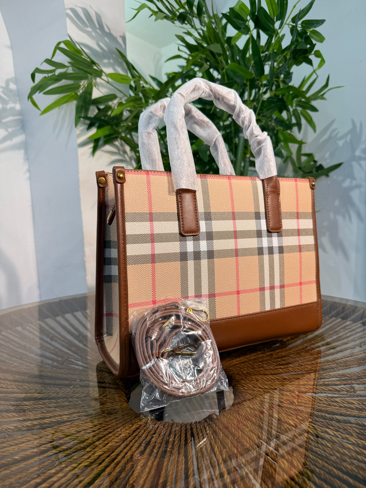 VINTAGE TARTAN PLAID TOTE BAG