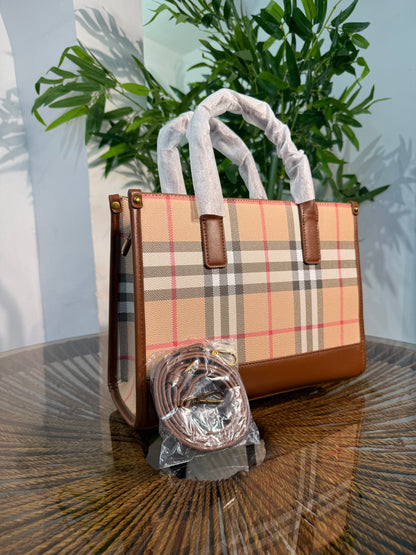 VINTAGE TARTAN PLAID TOTE BAG