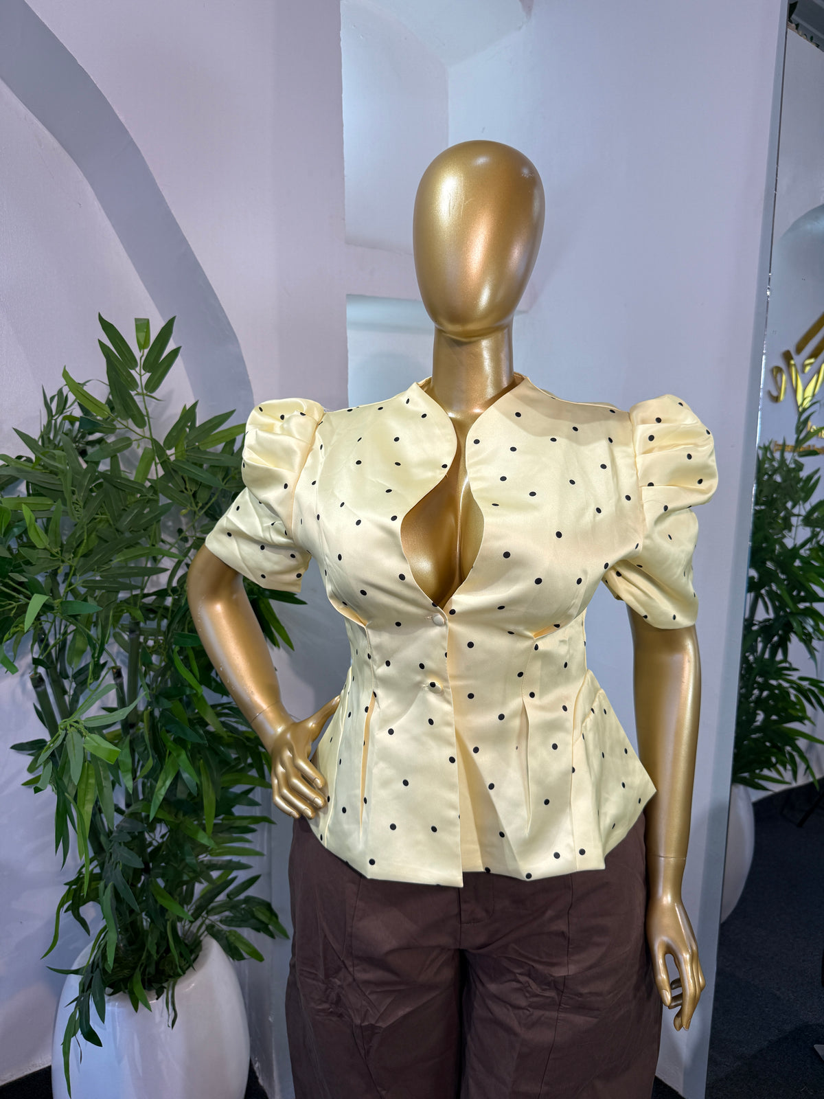 SATIN POLKA DOT TOP