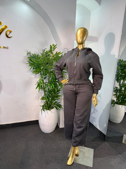 RIBBED CROP LOUNGE SET