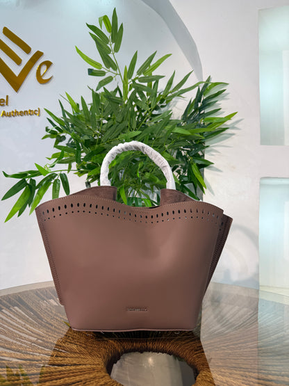 CHRISBELLA LASER-CUT BUCKET BAG