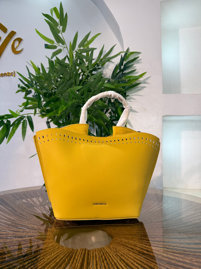 CHRISBELLA LASER-CUT BUCKET BAG