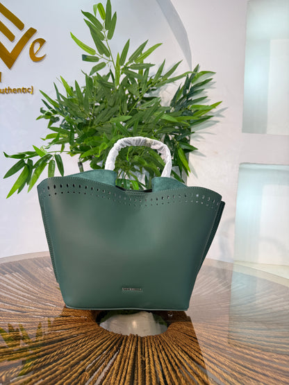 CHRISBELLA LASER-CUT BUCKET BAG