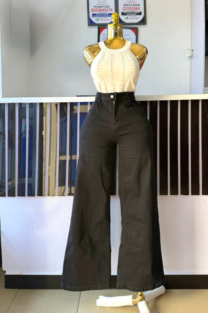 Plain Black Jean-3017