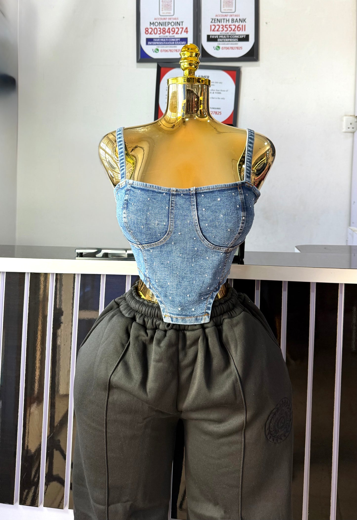 Denim Crop Top- 0055