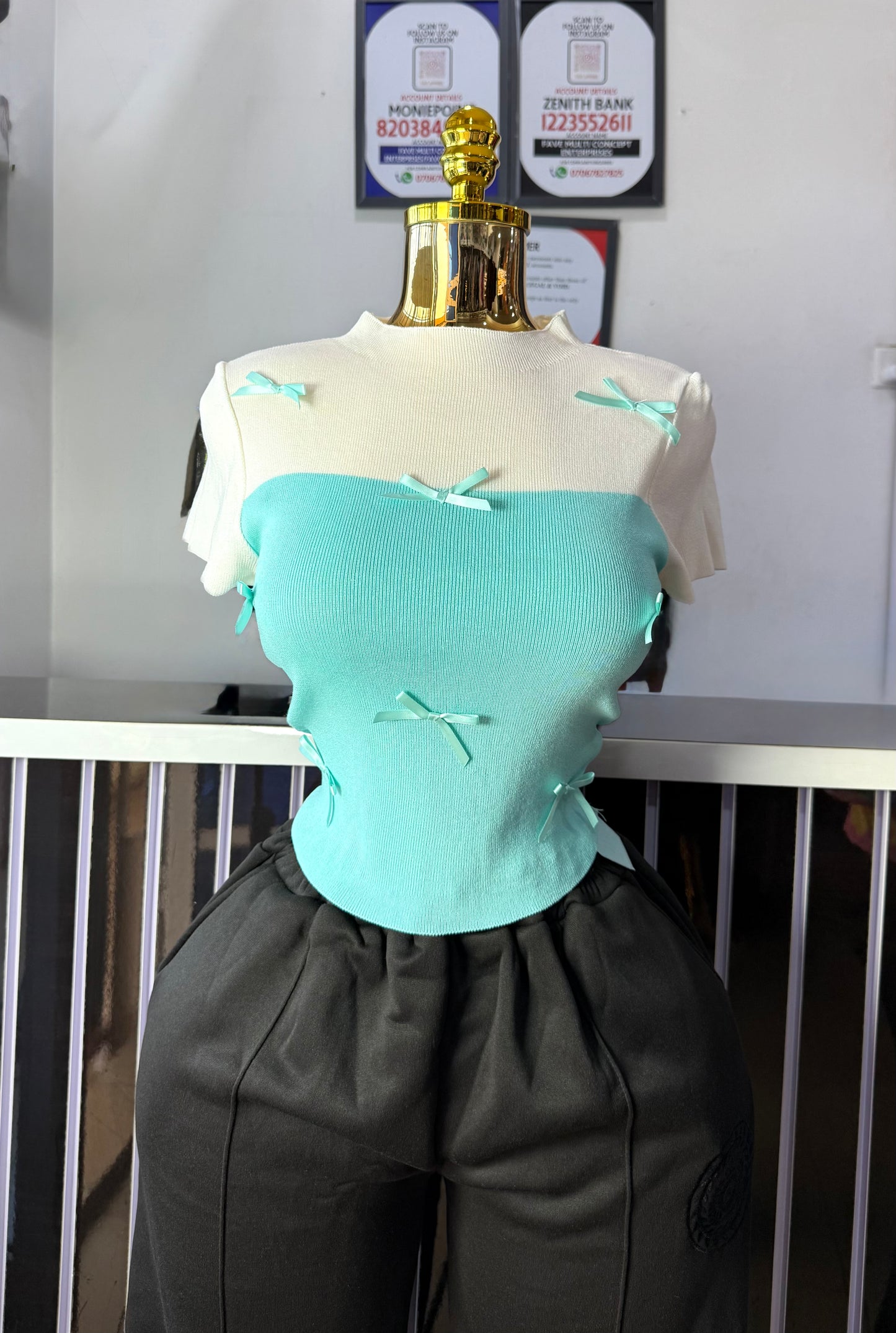 Two Toned Bow Top 488