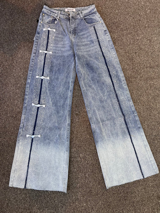 LUXE OMBRE WIDE LEG JEAN