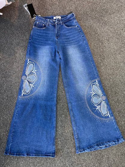 STARLIGHT FLOWER WIDE LEG JEAN