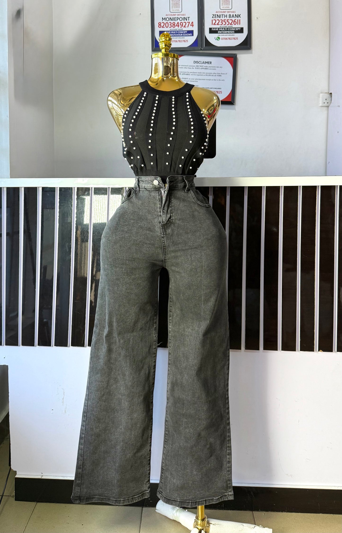 dark black Cargo Jean-00101