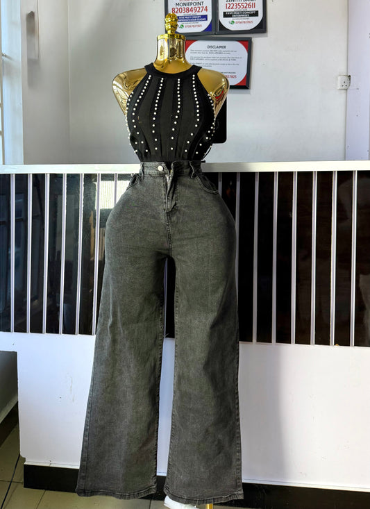 dark black Cargo Jean-00101