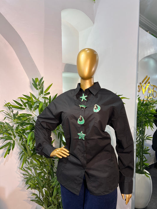 EMERALD BROOCH SHIRT