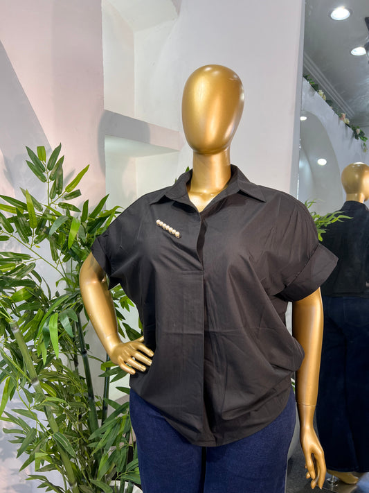 PEARL BROOCH SHIRT