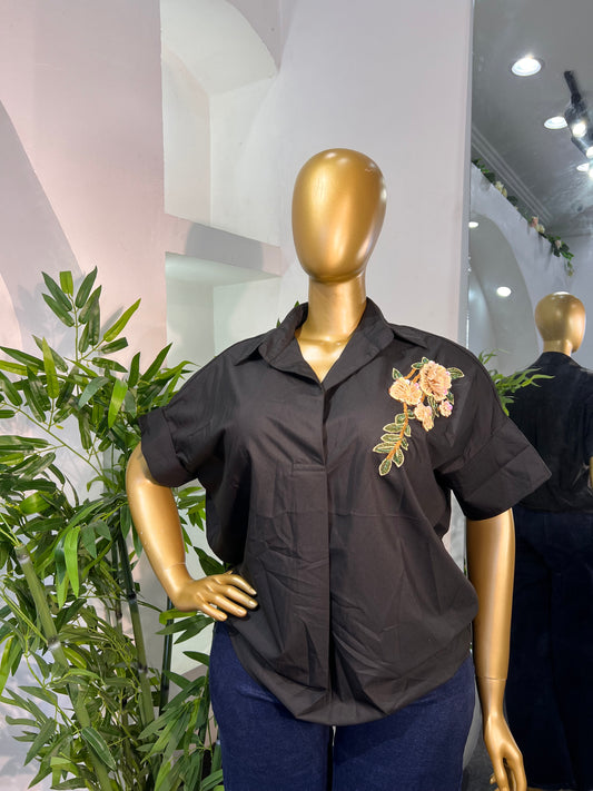 STONY EMBROIDED FLOWER SHIRT