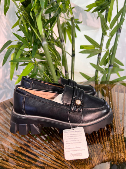 KIDS CHUNKY SCHOOL LOAFERS