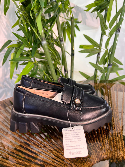 KIDS CHUNKY SCHOOL LOAFERS