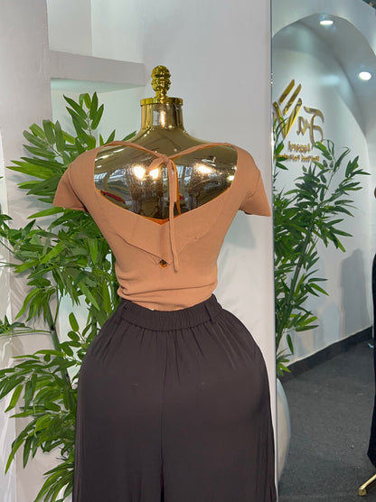 CHIC CROSS NECK TOP