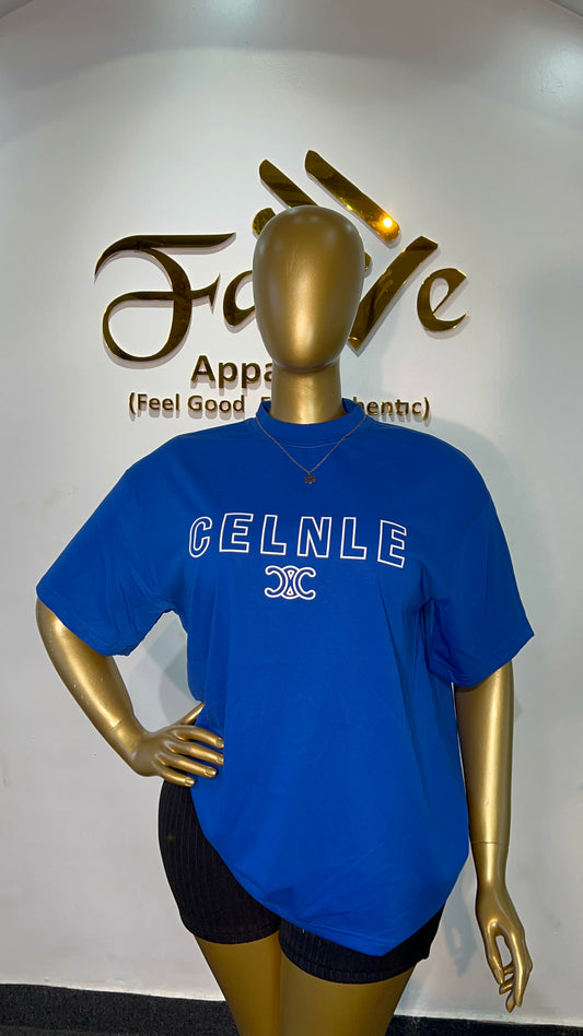 CELNLE BLUE OVERSIZED T SHIRT