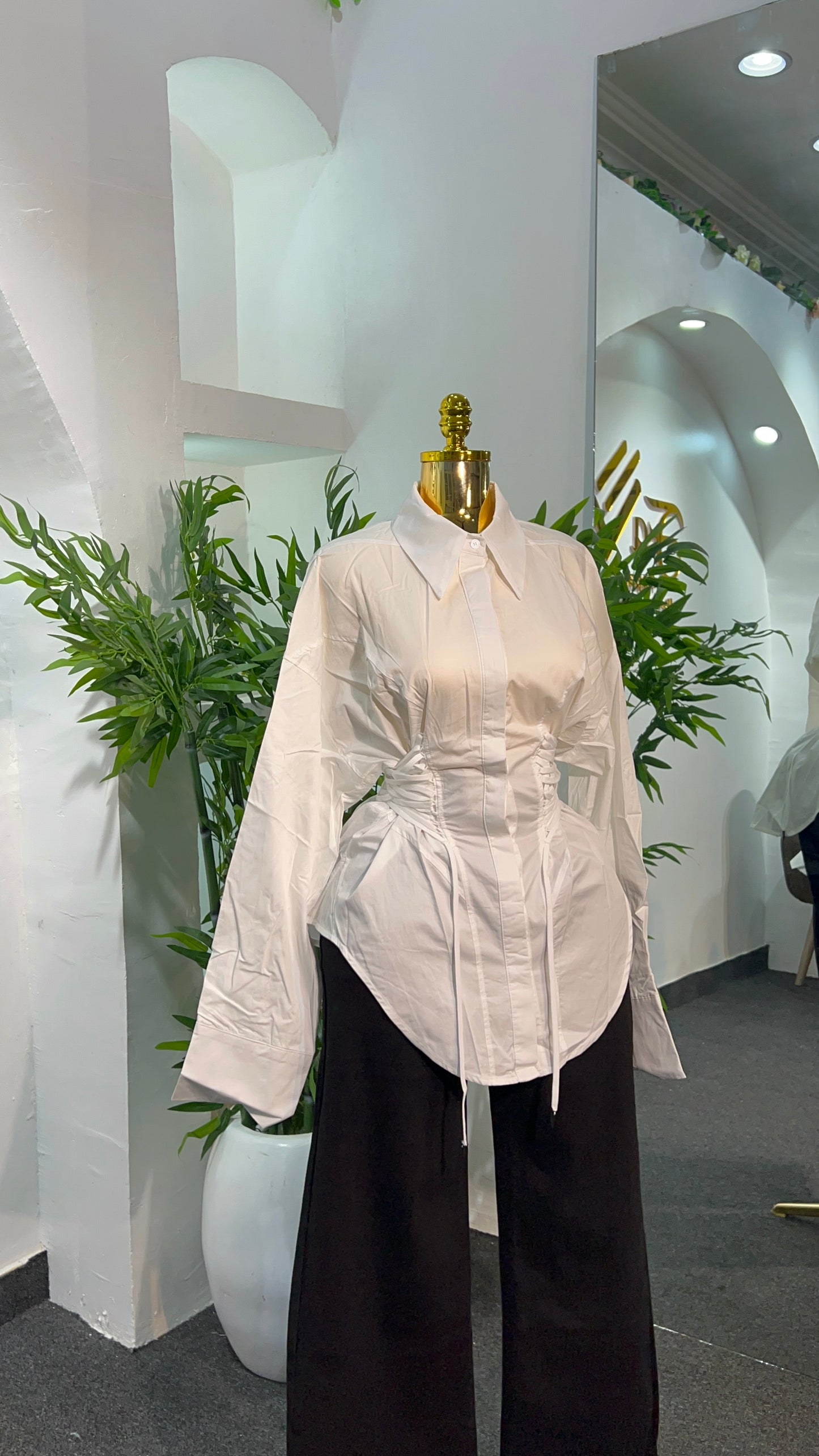 Snatched Corset White Shirt