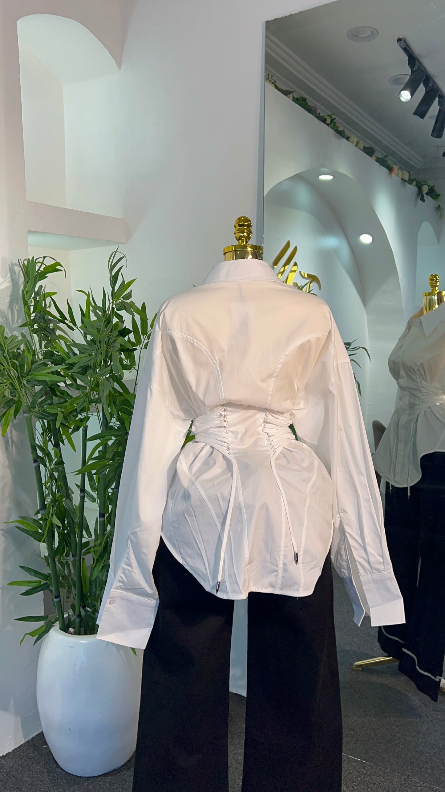 Snatched Corset White Shirt