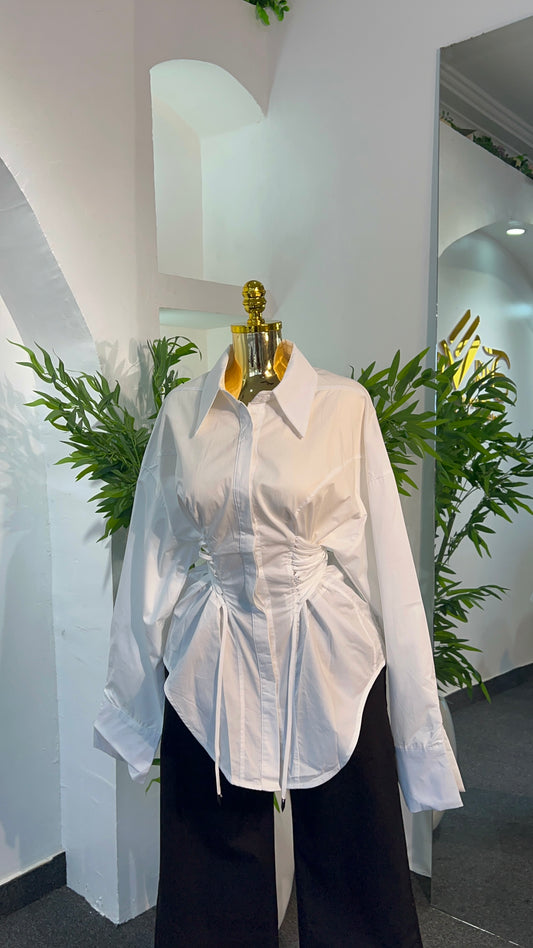 Snatched Corset White Shirt