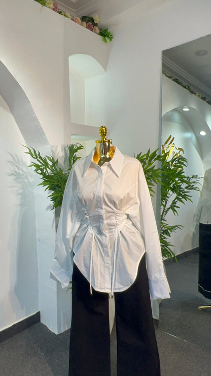 Snatched Corset White Shirt