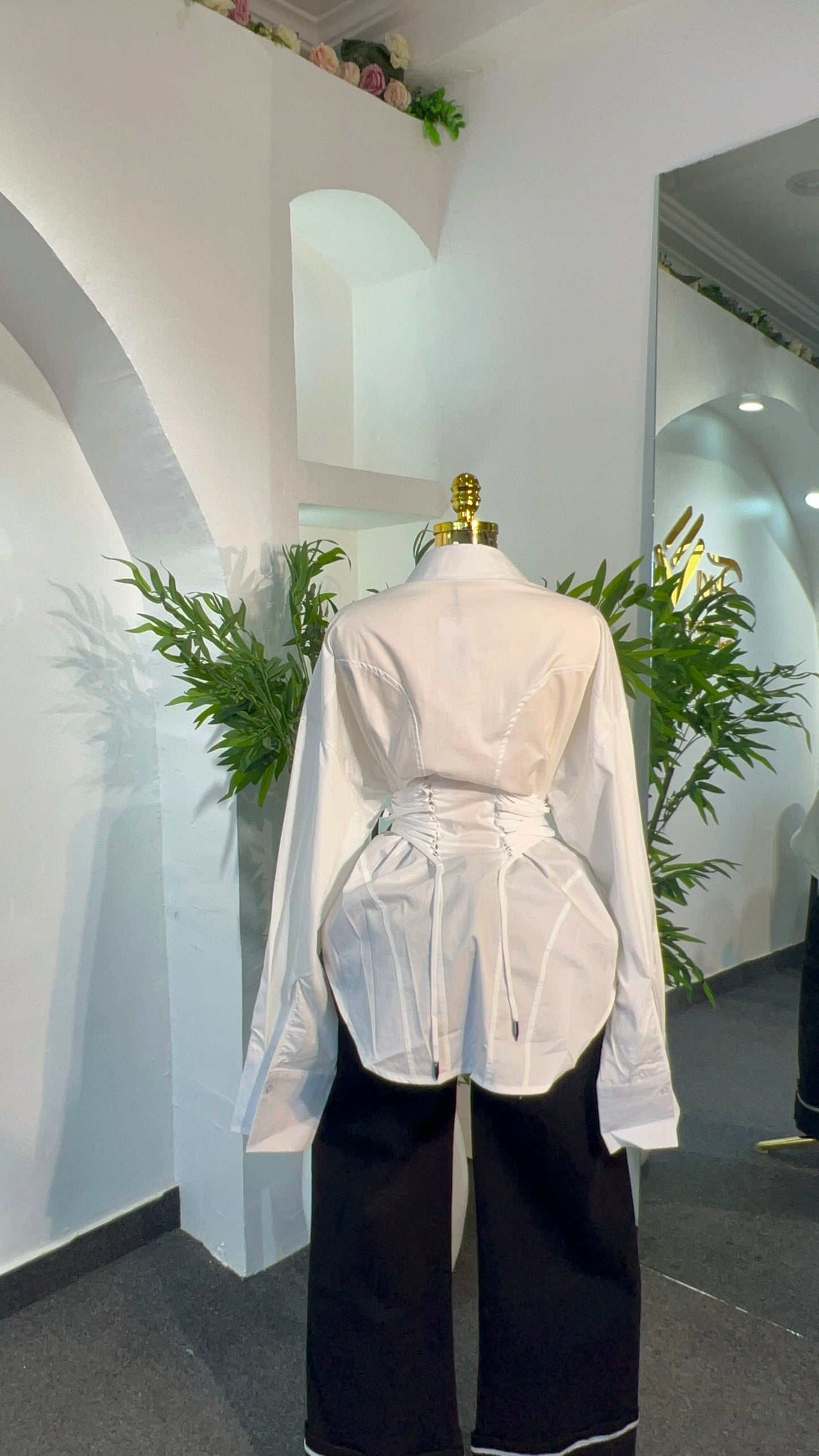 Snatched Corset White Shirt