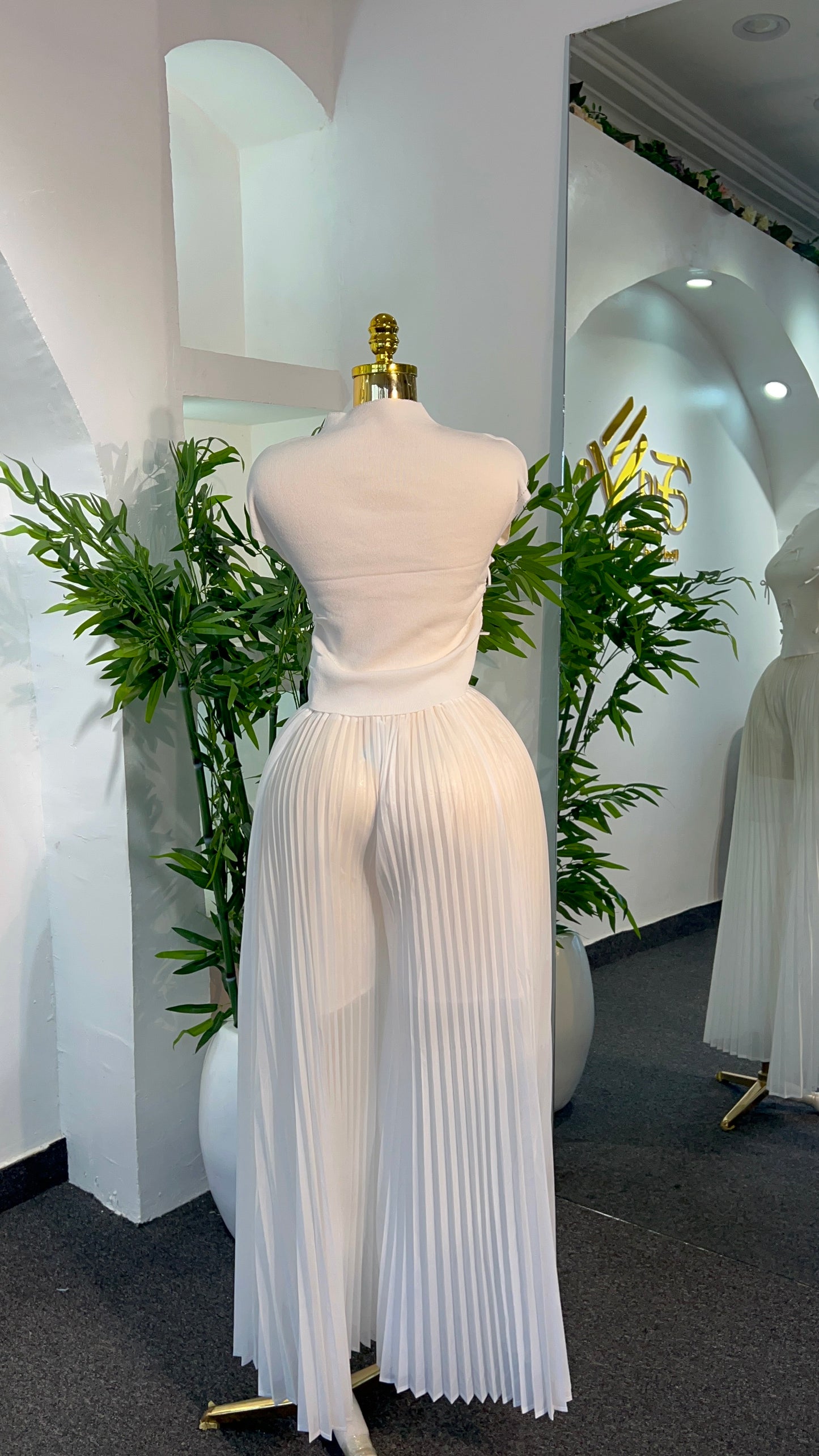 Pleated Wide-leg Palazzo Pant
