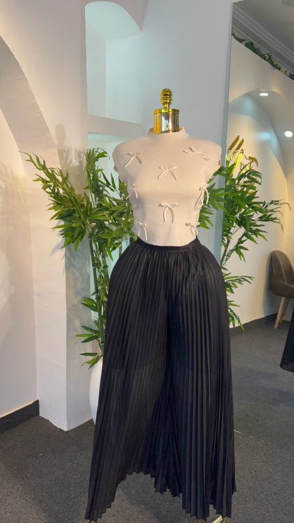 Pleated Wide-leg Palazzo Pant