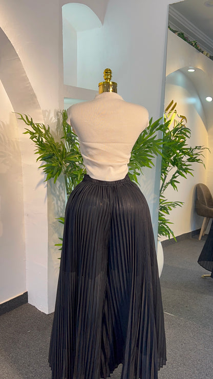 Pleated Wide-leg Palazzo Pant